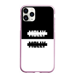 Чехол iPhone 11 Pro матовый Molly: Black & White, цвет: 3D-розовый