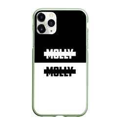 Чехол iPhone 11 Pro матовый Molly: Black & White, цвет: 3D-салатовый
