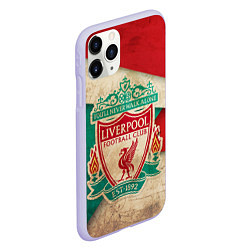 Чехол iPhone 11 Pro матовый FC Liverpool: Old Style, цвет: 3D-светло-сиреневый — фото 2
