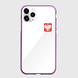 Чехол iPhone 11 Pro матовый Poland Team: Home WC-2018, цвет: 3D-фиолетовый