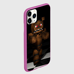 Чехол iPhone 11 Pro матовый Minecraft: Freddy FNAF, цвет: 3D-фиолетовый — фото 2