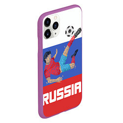 Чехол iPhone 11 Pro матовый Russia Footballer, цвет: 3D-фиолетовый — фото 2