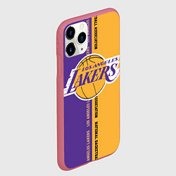 Чехол iPhone 11 Pro матовый NBA: LA Lakers, цвет: 3D-малиновый — фото 2