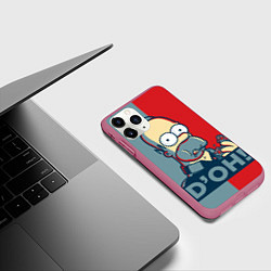 Чехол iPhone 11 Pro матовый Homer Simpson DOH!, цвет: 3D-малиновый — фото 2