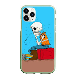 Чехол iPhone 11 Pro матовый Скелет-геодезист