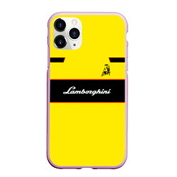 Чехол iPhone 11 Pro матовый Lamborghini Style, цвет: 3D-розовый