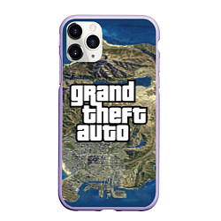 Чехол iPhone 11 Pro матовый GTA, цвет: 3D-светло-сиреневый