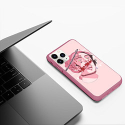 Чехол iPhone 11 Pro матовый Lil Peep: Dead Face, цвет: 3D-малиновый — фото 2