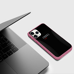 Чехол iPhone 11 Pro матовый Audi Carbon, цвет: 3D-малиновый — фото 2