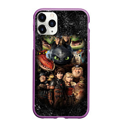 Чехол iPhone 11 Pro матовый How to Train Your Dragon, цвет: 3D-фиолетовый