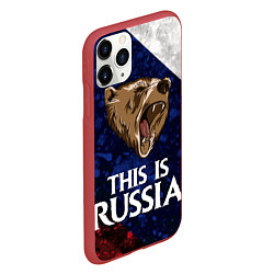 Чехол iPhone 11 Pro матовый Russia: Roaring Bear, цвет: 3D-красный — фото 2