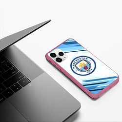 Чехол iPhone 11 Pro матовый Manchester city, цвет: 3D-малиновый — фото 2