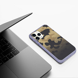 Чехол iPhone 11 Pro матовый Camouflage Khaki, цвет: 3D-светло-сиреневый — фото 2