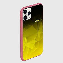 Чехол iPhone 11 Pro матовый Cyberpunk 2077: Yellow Poly, цвет: 3D-малиновый — фото 2
