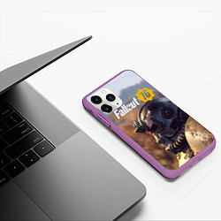 Чехол iPhone 11 Pro матовый Fallout 76, цвет: 3D-фиолетовый — фото 2