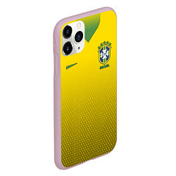 Чехол iPhone 11 Pro матовый Brazil Team: WC 2018, цвет: 3D-розовый — фото 2