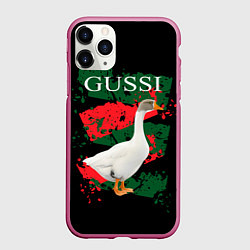 Чехол iPhone 11 Pro матовый GUSSI Hype, цвет: 3D-малиновый