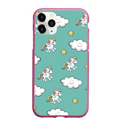 Чехол iPhone 11 Pro матовый Love of Unicorns