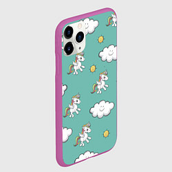 Чехол iPhone 11 Pro матовый Love of Unicorns, цвет: 3D-фиолетовый — фото 2