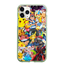 Чехол iPhone 11 Pro матовый Pokemon Bombing, цвет: 3D-салатовый