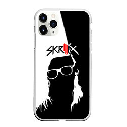 Чехол iPhone 11 Pro матовый Skrillex: Black & White, цвет: 3D-белый