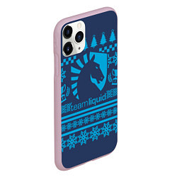 Чехол iPhone 11 Pro матовый Team Liquid: Blue Pattern, цвет: 3D-розовый — фото 2