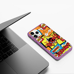 Чехол iPhone 11 Pro матовый Boom Pop Art, цвет: 3D-фиолетовый — фото 2