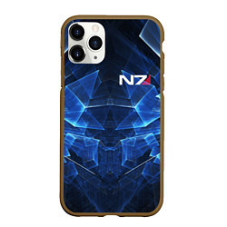 Чехол iPhone 11 Pro матовый Mass Effect: Blue Armor N7