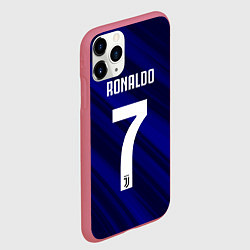 Чехол iPhone 11 Pro матовый Ronaldo 7: Blue Sport, цвет: 3D-малиновый — фото 2
