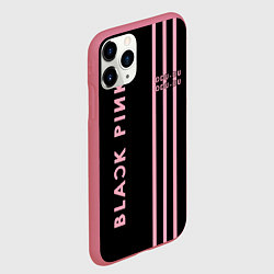 Чехол iPhone 11 Pro матовый Black Pink, цвет: 3D-малиновый — фото 2
