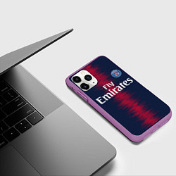 Чехол iPhone 11 Pro матовый FC PSG: Neymar 18-19, цвет: 3D-фиолетовый — фото 2