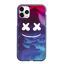 Чехол iPhone 11 Pro матовый Marshmello: Smoke Smile, цвет: 3D-серый