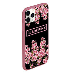 Чехол iPhone 11 Pro матовый Black Pink: Delicate Sakura, цвет: 3D-малиновый — фото 2