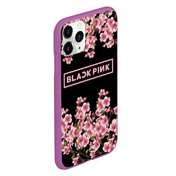 Чехол iPhone 11 Pro матовый Black Pink: Delicate Sakura, цвет: 3D-фиолетовый — фото 2