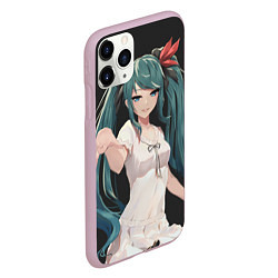 Чехол iPhone 11 Pro матовый Hatsune Miku, цвет: 3D-розовый — фото 2