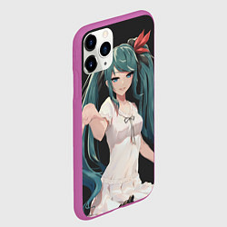 Чехол iPhone 11 Pro матовый Hatsune Miku, цвет: 3D-фиолетовый — фото 2