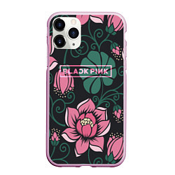 Чехол iPhone 11 Pro матовый Black Pink: Delicate Flowers, цвет: 3D-розовый