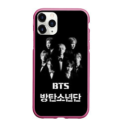 Чехол iPhone 11 Pro матовый BTS Group, цвет: 3D-малиновый