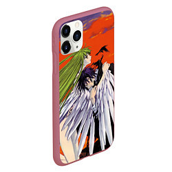 Чехол iPhone 11 Pro матовый Code Geass Лелуша обнимает Ангел, цвет: 3D-малиновый — фото 2