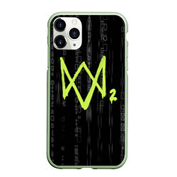 Чехол iPhone 11 Pro матовый Watch Dogs 2: Binary Code, цвет: 3D-салатовый