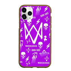 Чехол iPhone 11 Pro матовый Watch Dogs 2: Violet Pattern, цвет: 3D-коричневый