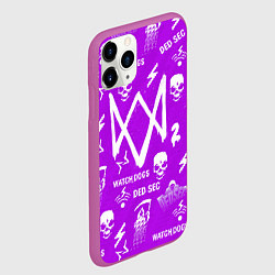 Чехол iPhone 11 Pro матовый Watch Dogs 2: Violet Pattern, цвет: 3D-фиолетовый — фото 2