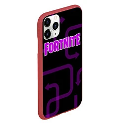 Чехол iPhone 11 Pro матовый Fortnite: Violet Edition, цвет: 3D-красный — фото 2