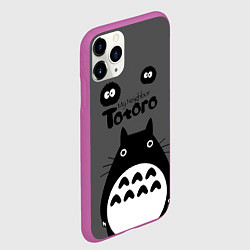 Чехол iPhone 11 Pro матовый Тоторо рядом, цвет: 3D-фиолетовый — фото 2
