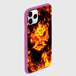 Чехол iPhone 11 Pro матовый Cyberpunk 2077: FIRE SAMURAI, цвет: 3D-фиолетовый — фото 2