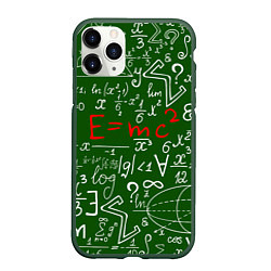 Чехол iPhone 11 Pro матовый E=mc2: Green Style, цвет: 3D-темно-зеленый