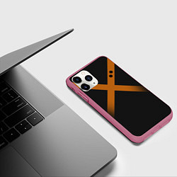 Чехол iPhone 11 Pro матовый KATSUKI BAKUGOU полосы, цвет: 3D-малиновый — фото 2
