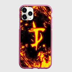 Чехол iPhone 11 Pro матовый DOOM: The Crucible, цвет: 3D-малиновый