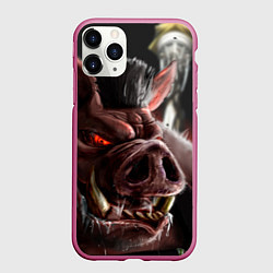 Чехол iPhone 11 Pro матовый Duke Nukem Pig, цвет: 3D-малиновый