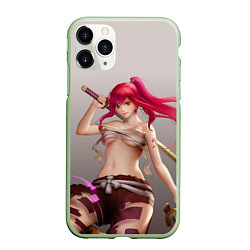 Чехол iPhone 11 Pro матовый Fairy Tail Red Erza Scarlet, цвет: 3D-салатовый